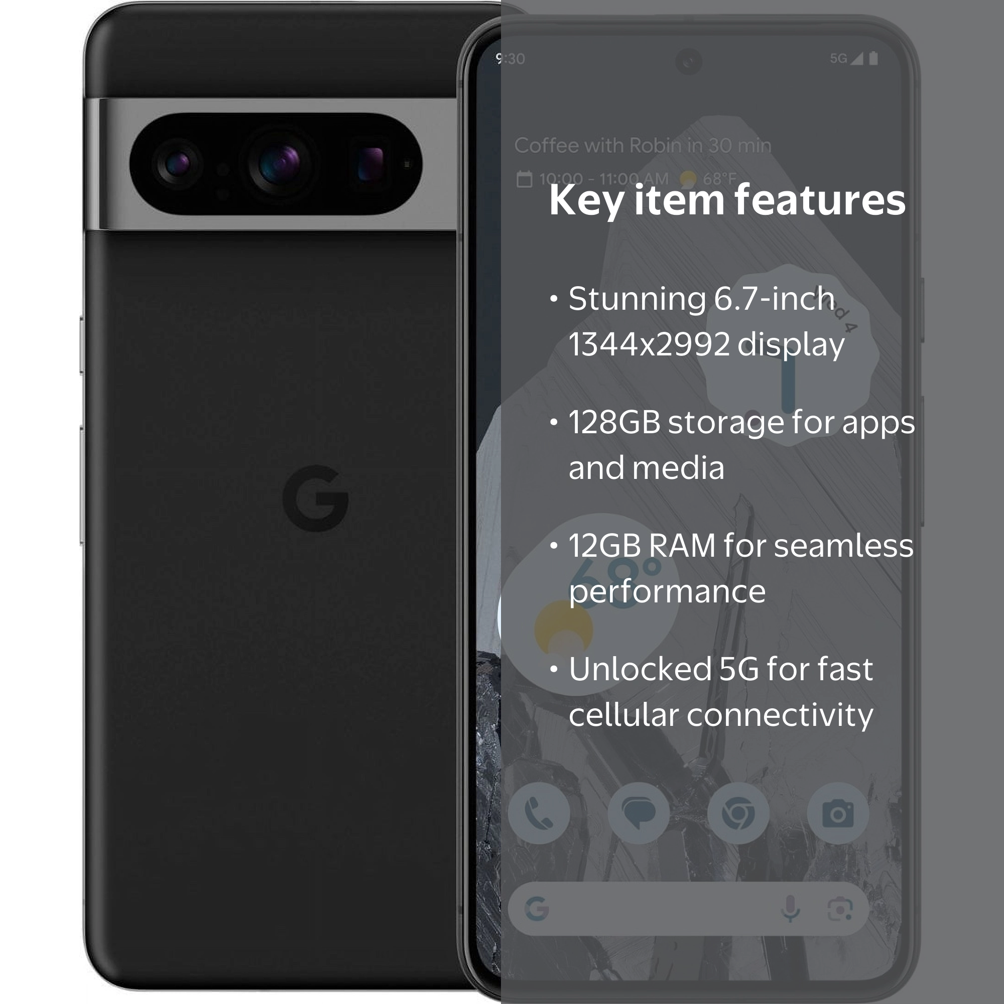 高性能！pixel8 ブラック 128GB Amazon.com: Google Pixel 8 Pro - Unlocked Android Smartphone with