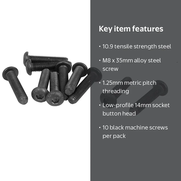 M8 x 35mm 1.25mm Pitch Alloy Steel Hex Bolt Socket Head Cap Screws