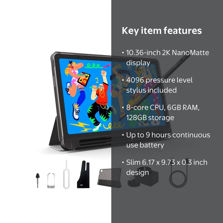 UGEE UT2 Fun Drawing Pad, 10.36 inch Drawing Area with 2K Display