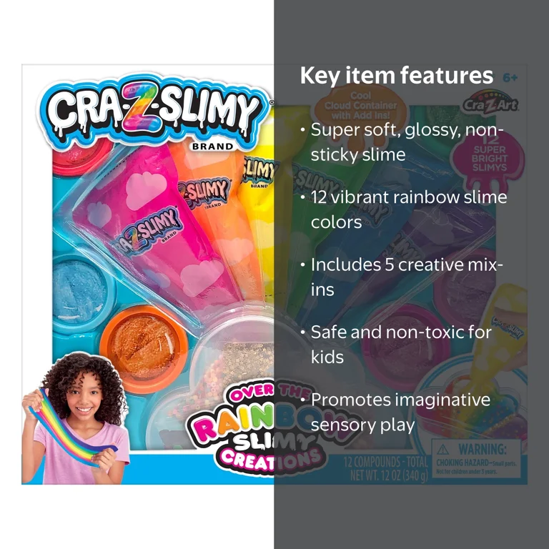 Cra-Z-Art Cra-Z-Slimy Over The Rainbow Set with 12 Slimes & Mix