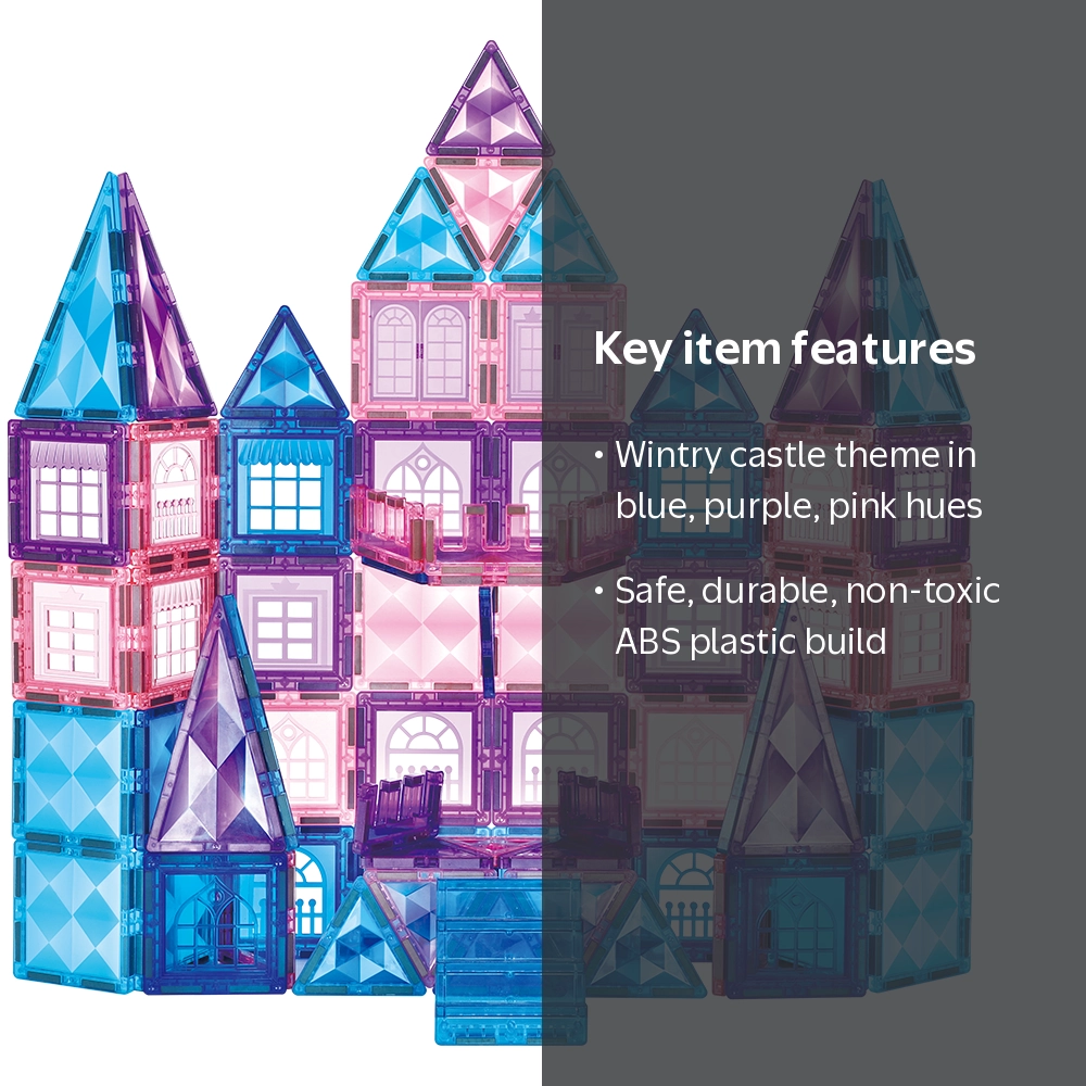 Little Pi Frozen Princess Castle Magnetic Tiles Set, 102 Pcs