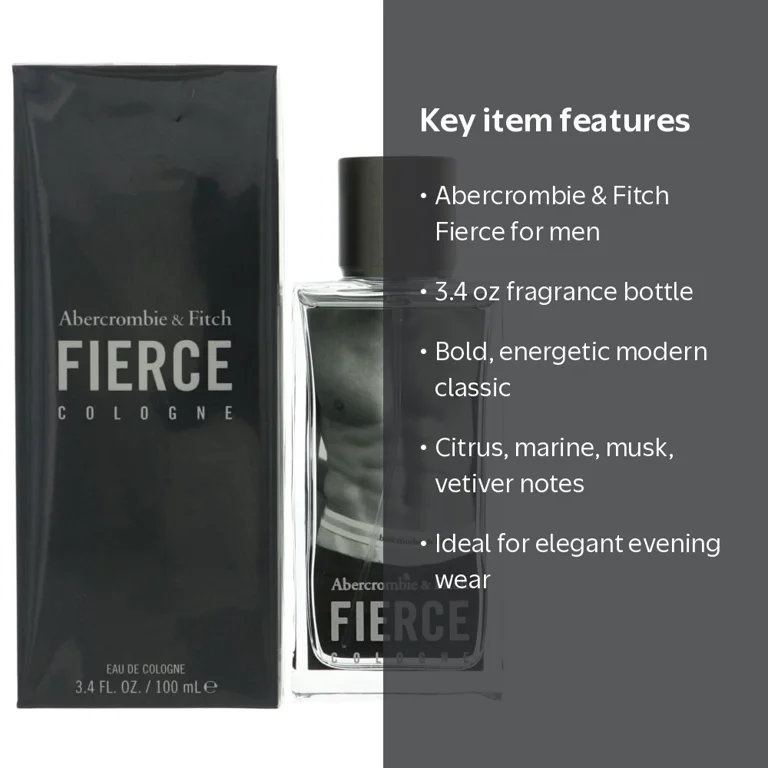 Abercrombie and Fitch Men's Fierce EDC 3.4 oz Fragrance - Walmart.com