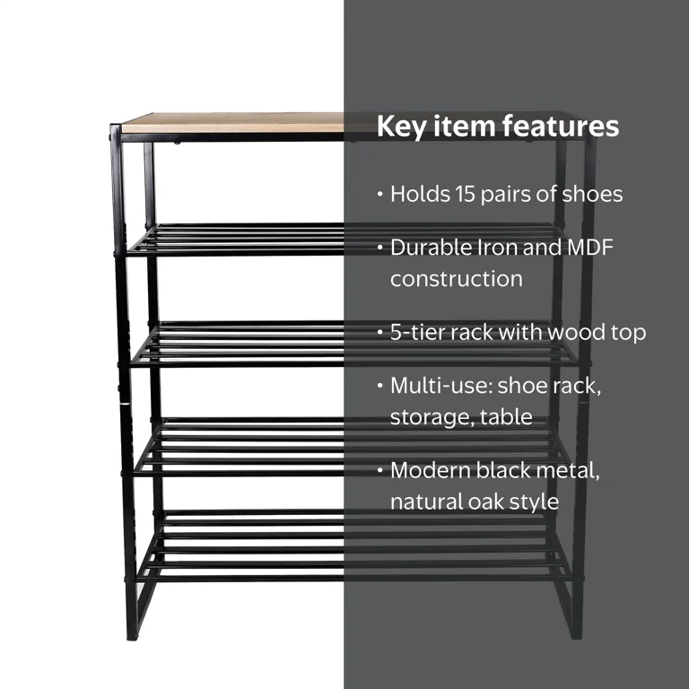 Free Shipping! Better Homes & Gardens Jace 5-Tier Shoe Rack, Metal