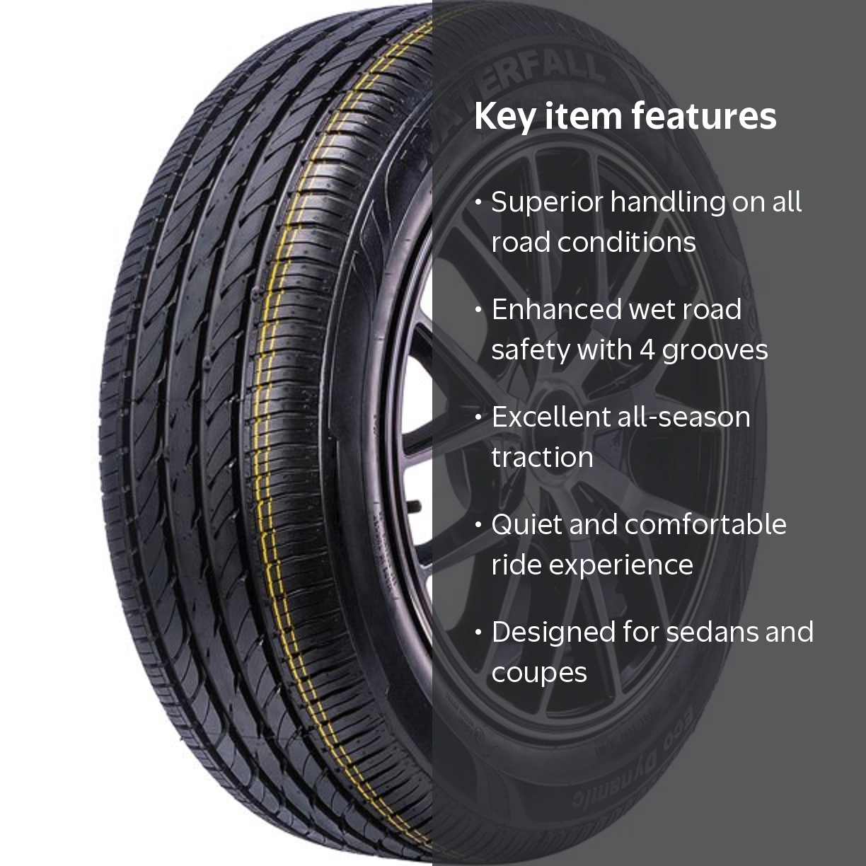 Waterfall Eco Dynamic 185/65R14 86H All-Season Passenger Tire, Low