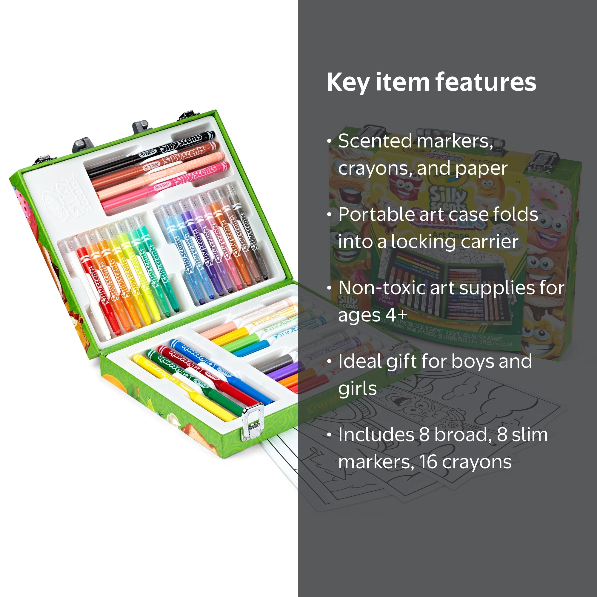 Crayola Silly Scents Mini Art Case, Scented Markers, Coloring Set