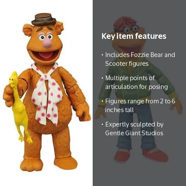 The Muppets Select Series 1 Fozzie Bear & Scooter Action Figure