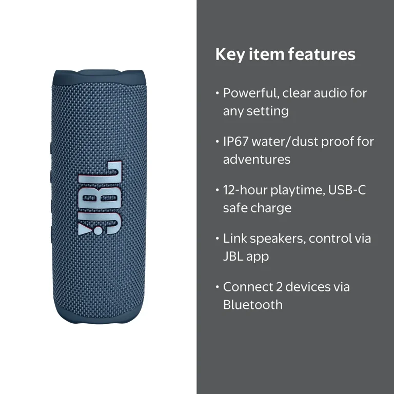 JBL Flip 6 Portable Bluetooth Waterproof Speaker for Wireless