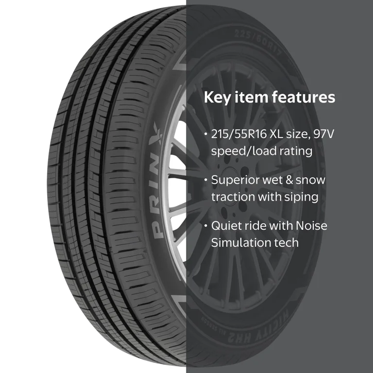 Prinx, Passenger Tire, 215/55R16 97V XL, All Season - Walmart.com
