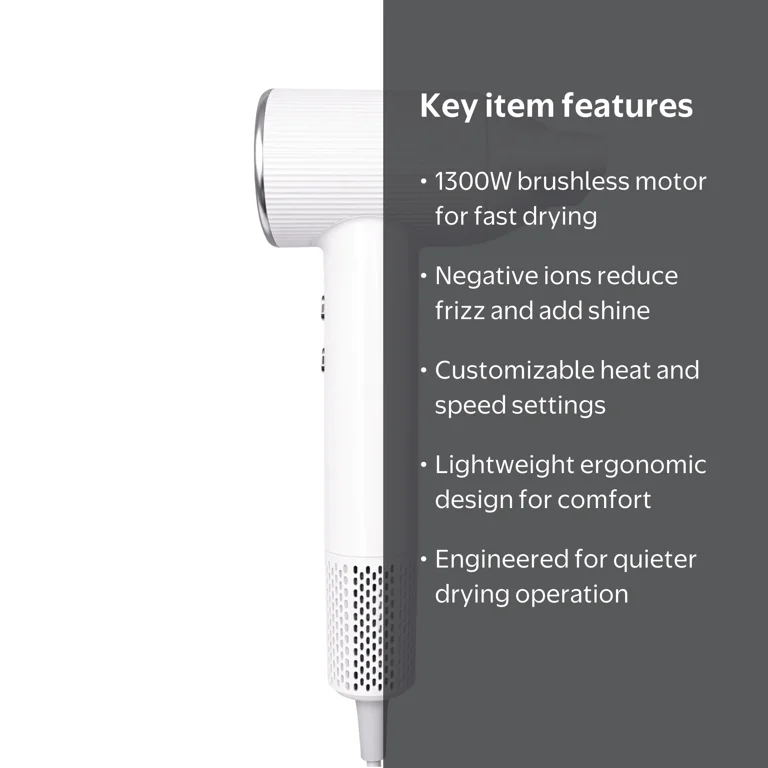 KENZZI Salon Pro+ Ionic Hair Dryer, 1300W High-Speed 110,000 RPM
