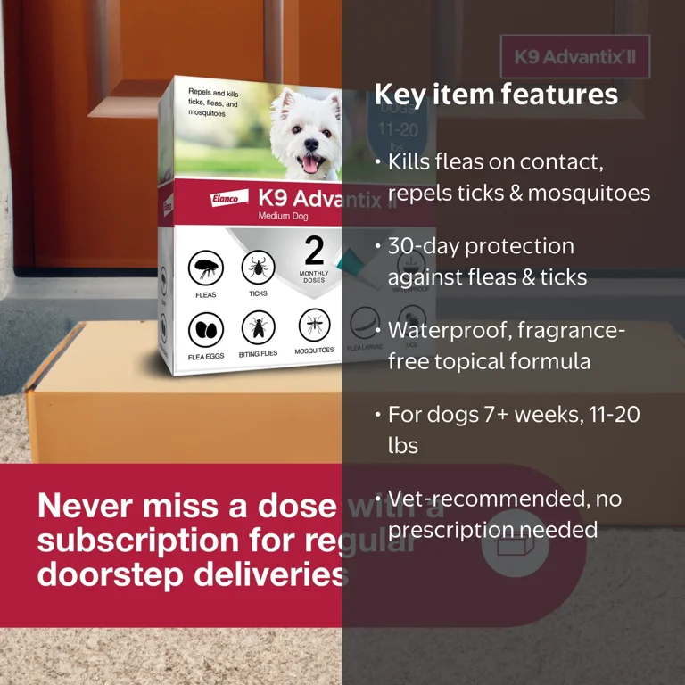 K9 Advantix II Monthly Flea & Tick Prevention for Medium Dogs 11