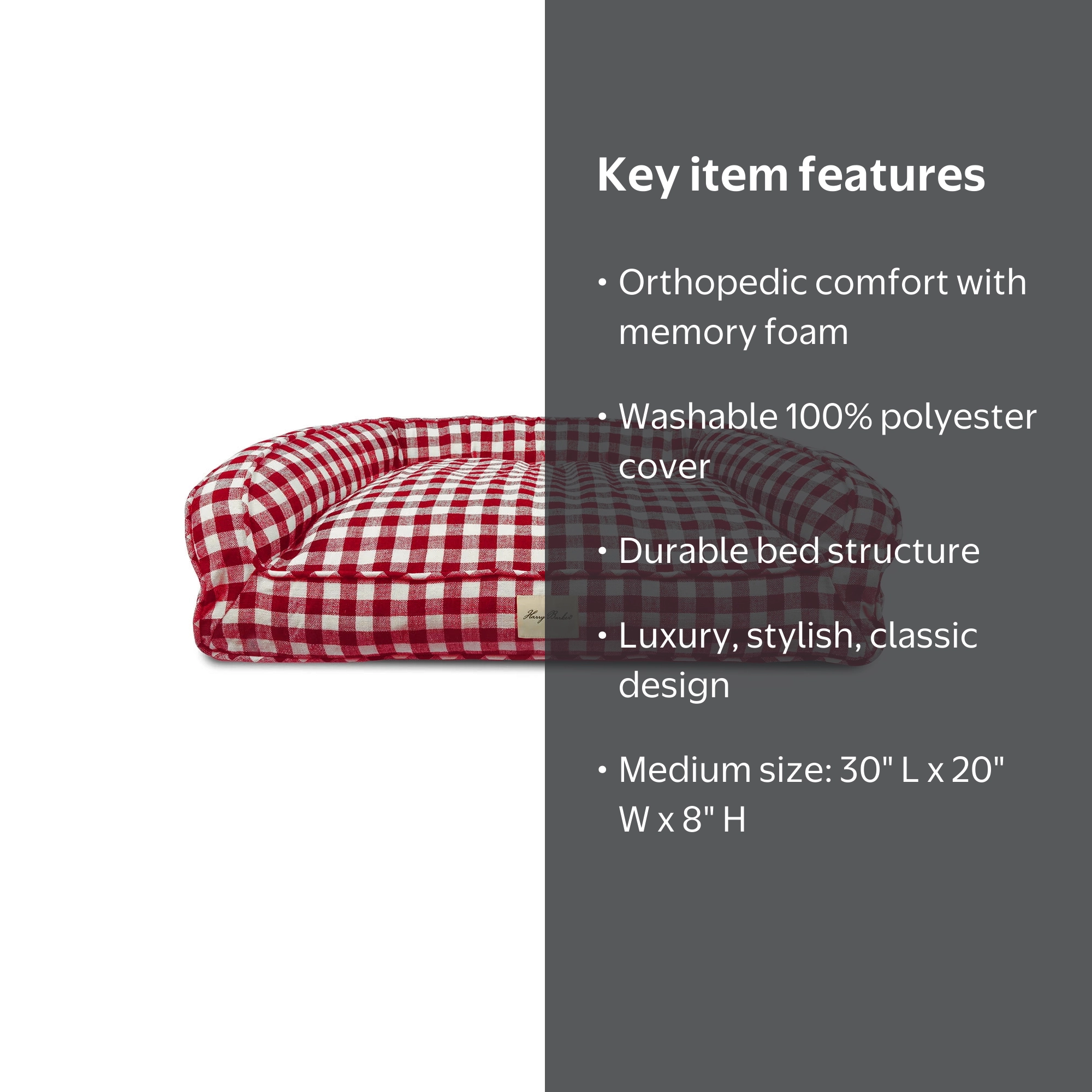 Harry Barker Red Buffalo Check Lounger, Medium - Walmart.com