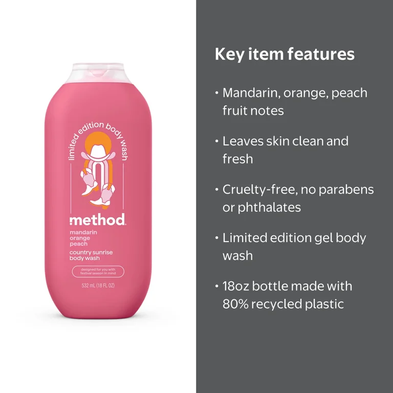 Method Limited Edition Body Wash, Country Sunrise with notes of