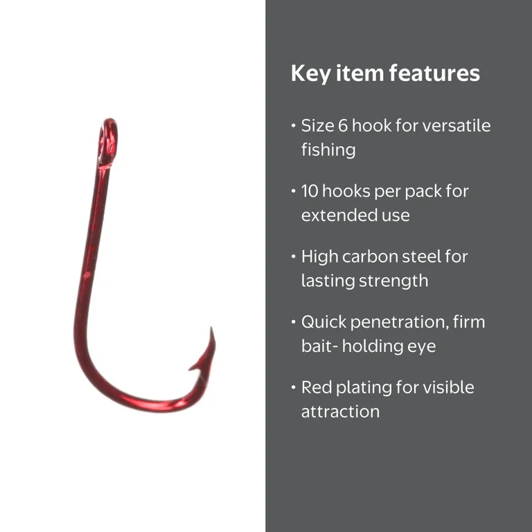 6 gauge fishing hooks Tide Rite Snapper Long Shanked Snells #5 6pk these hooks have the strength to handle dense cover without straightening Trolling hooks (long shank) 6pk