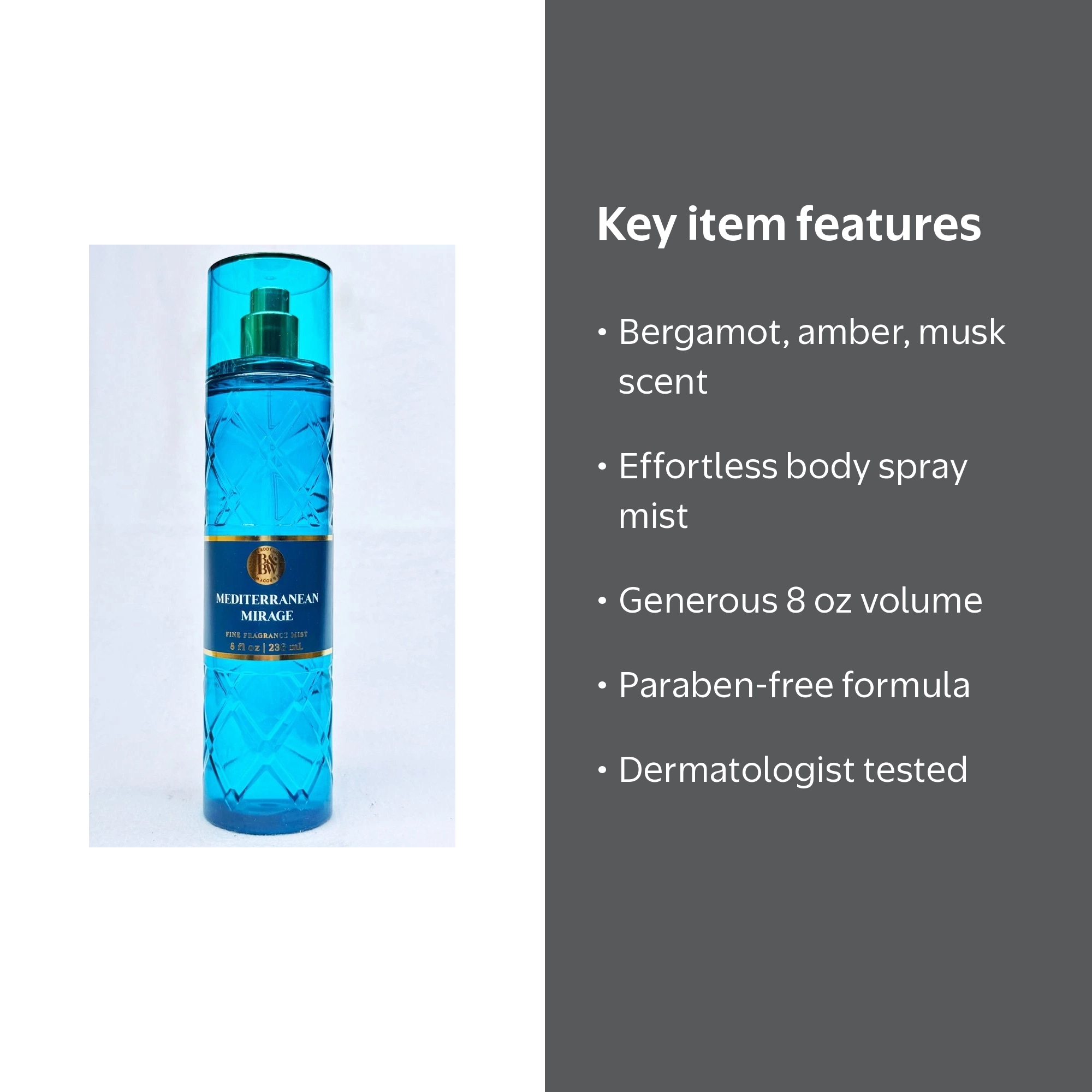 Bath & Body Works MEDITERRANEAN MIRAGE Fragrance Mist Body Spray 8