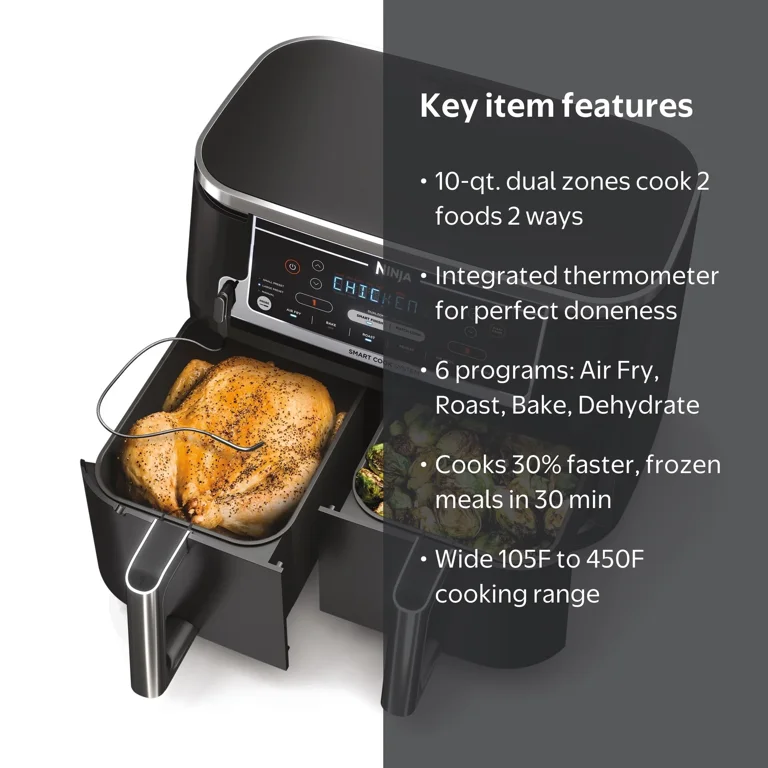 Ninja® Foodi® 6-in-1 Smart 10-qt. 2-Basket Air Fryer - Walmart.com