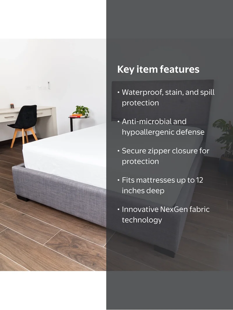 NexGen Waterproof Zippered Mattress Protector Mainstays, Queen