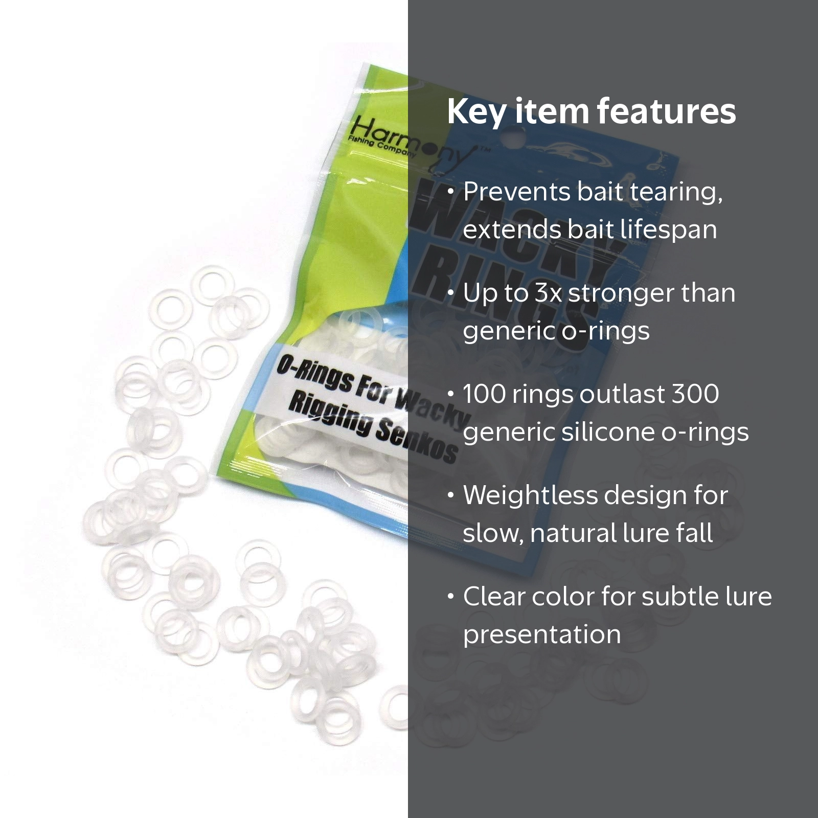Wacky Rings - O-Rings for Wacky Rigging Senko Worms 100 orings for