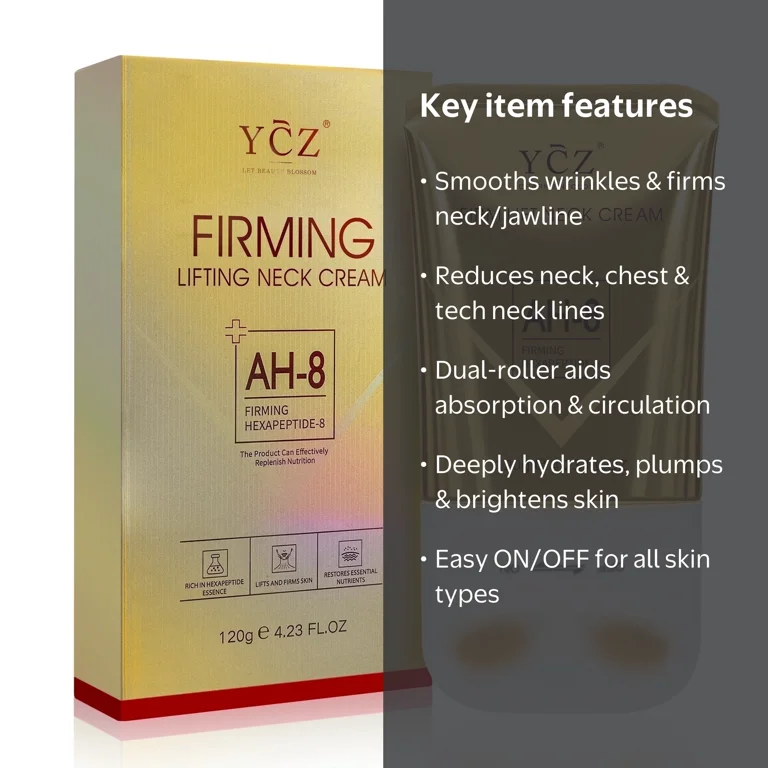 Ycz AH-8 Firming Neck Cream, Anti-Aging Moisturizer, Dual Roller