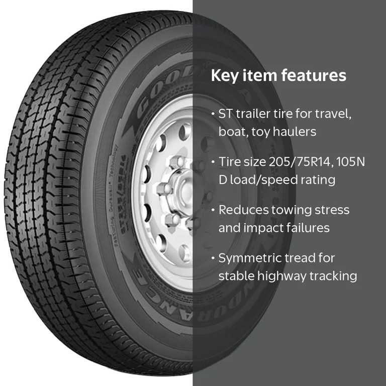 Goodyear Endurance ST 205/75R14 Hauler Tires for Auto, Boat