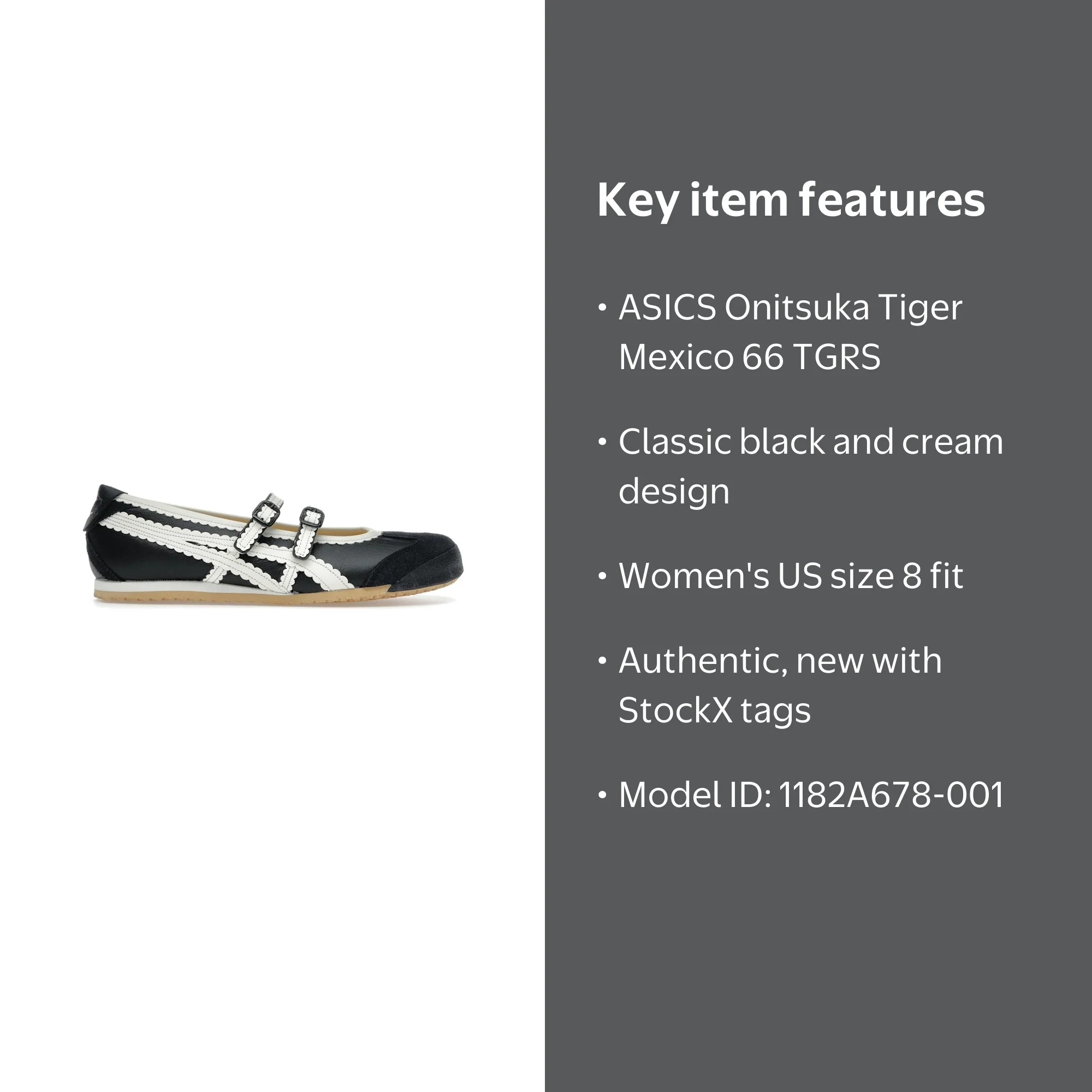 ASICS Women's Onitsuka Tiger Mexico 66 TGRS Black Cream Shoes