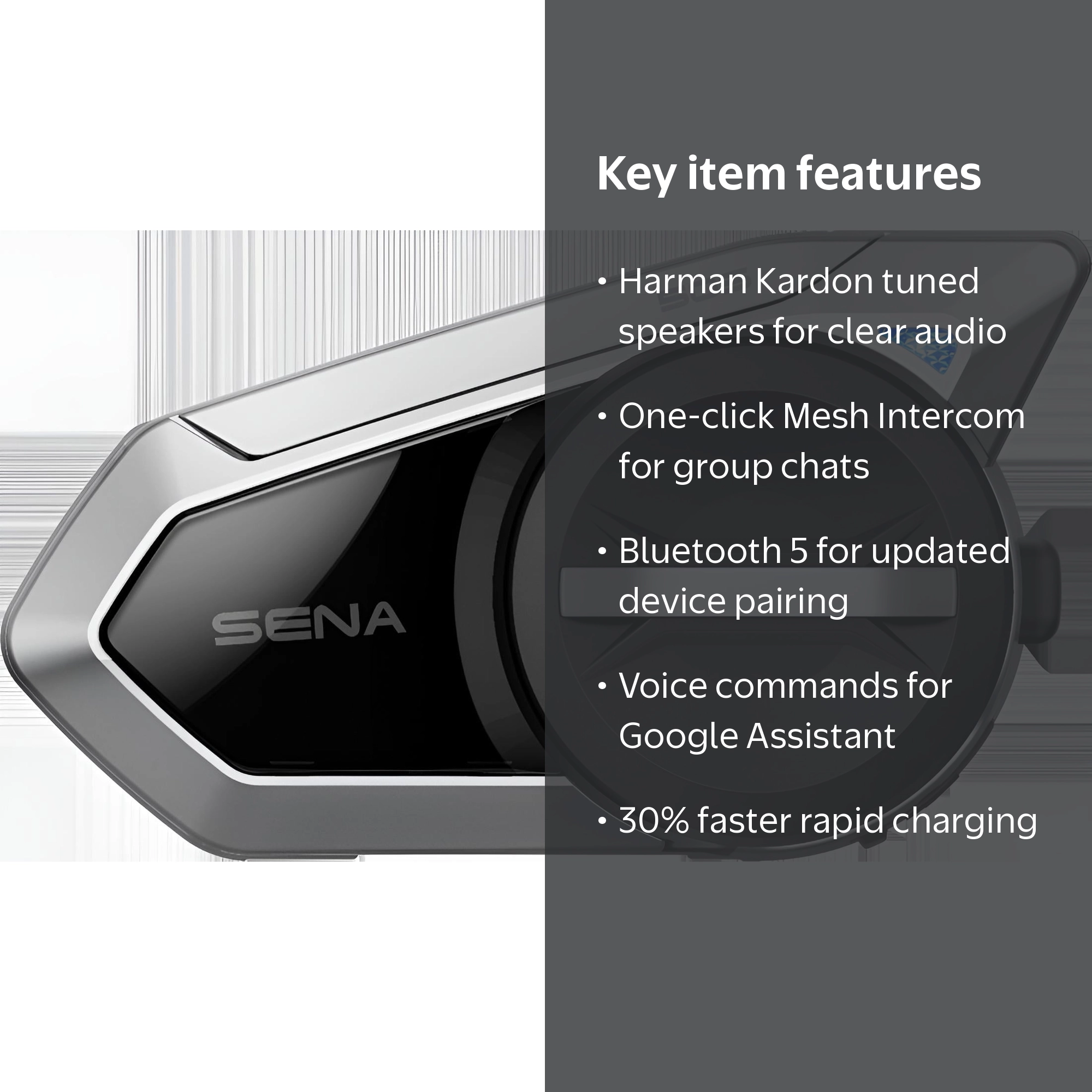 Sena 50S Motorcycle Bluetooth 5.0 Headset with Mesh 2.0 Intercom