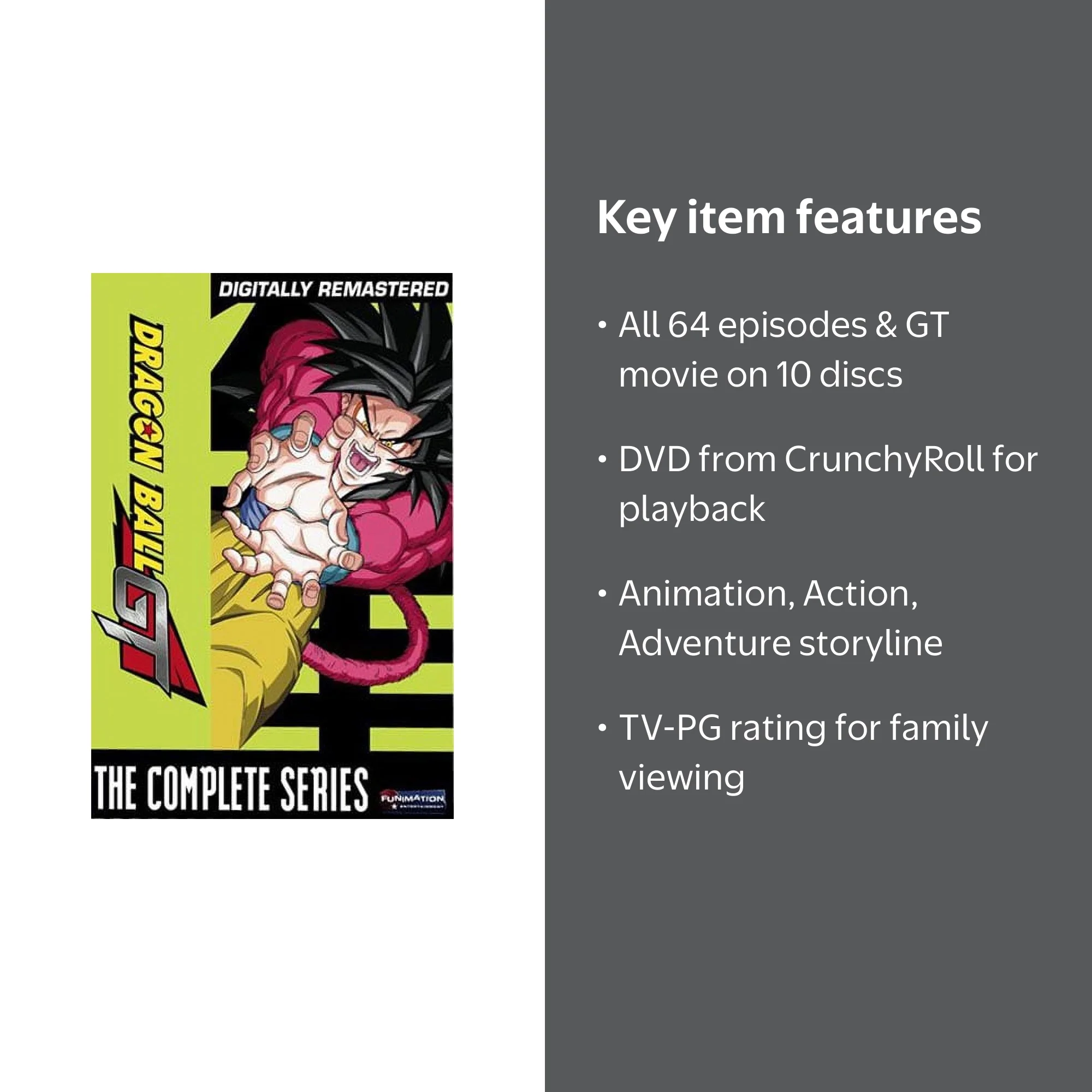 CrunchyRoll: Dragon Ball GT, Complete Series Box Set, TV-PG Rated