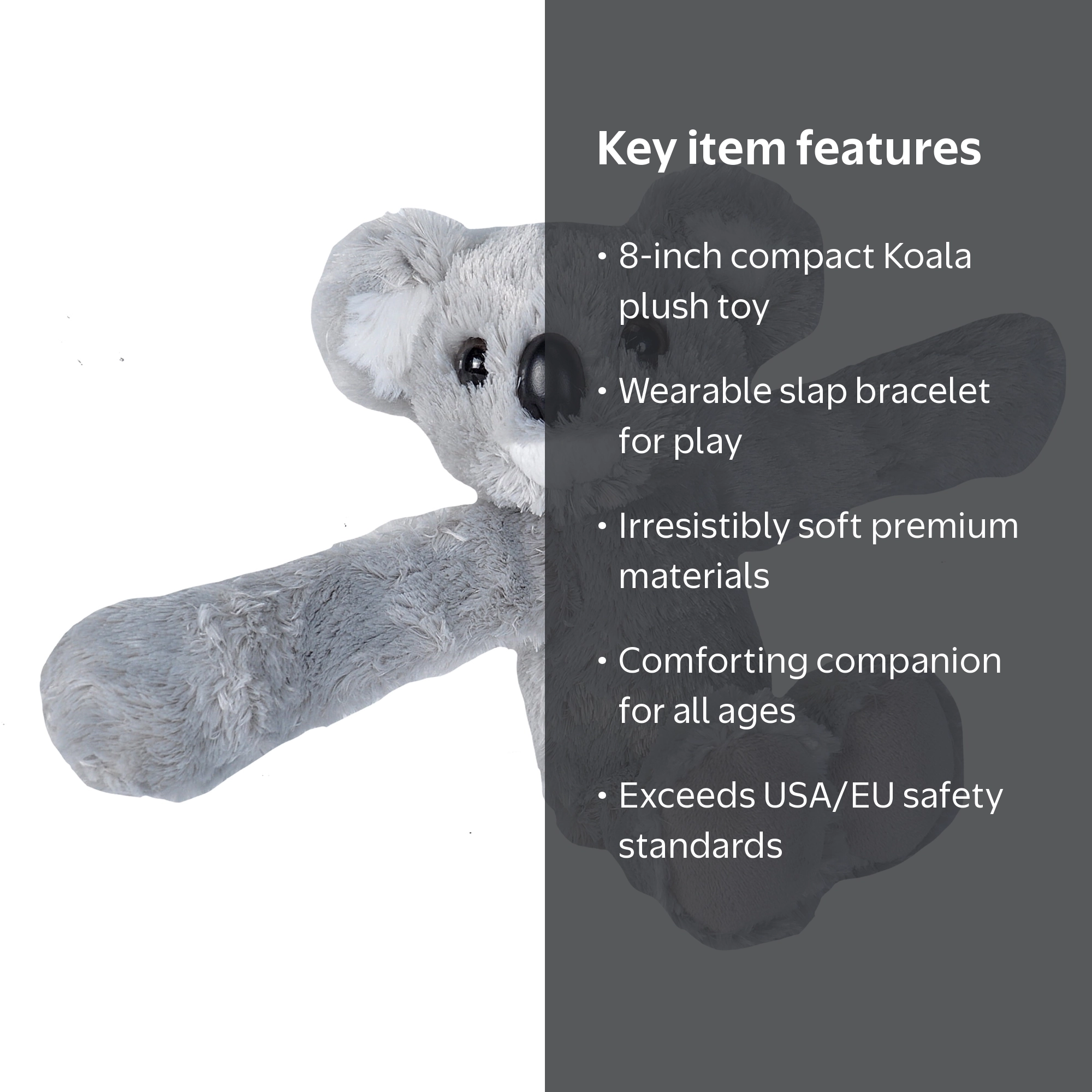 Wild Republic Huggers, Koala Plush Toy, Slap Bracelet, Stuffed