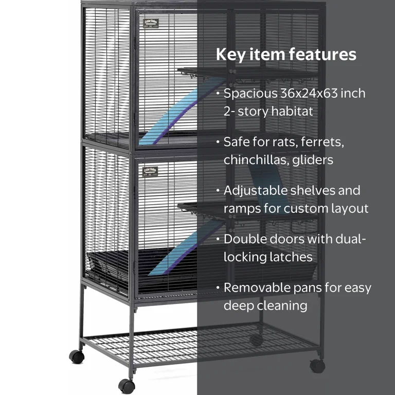 Test de la cage Deluxe Critter Nation MidWest modèle 162 en gris quartz Test de la cage Deluxe Critter Nation MidWest modèle 162 en gris quartz