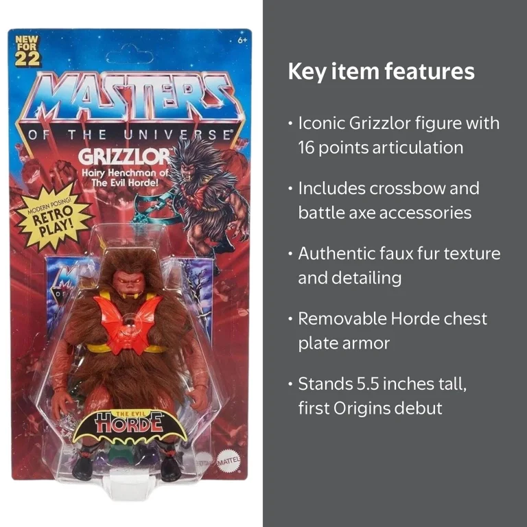 Masters of the Universe Origins Grizzlor Savage Man-Beast Figure