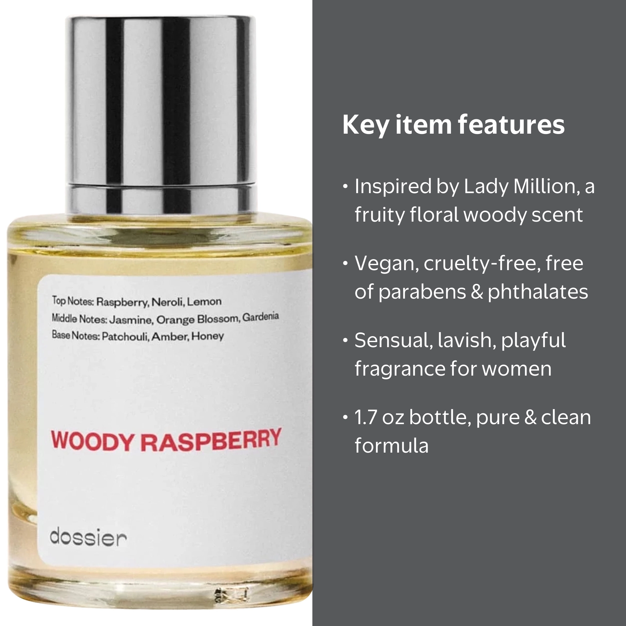 Dossier Woody Raspberry Eau De Parfum for Women, Inspired by Paco