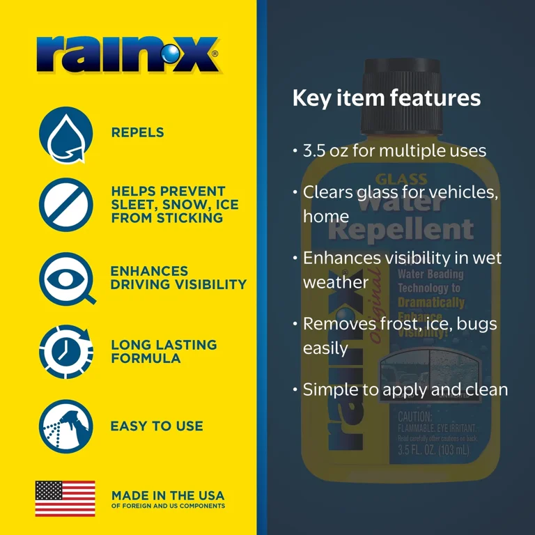 Rain-X, Glass Treatment, 3.5 oz, Improves Visibility in Rain & Ice
