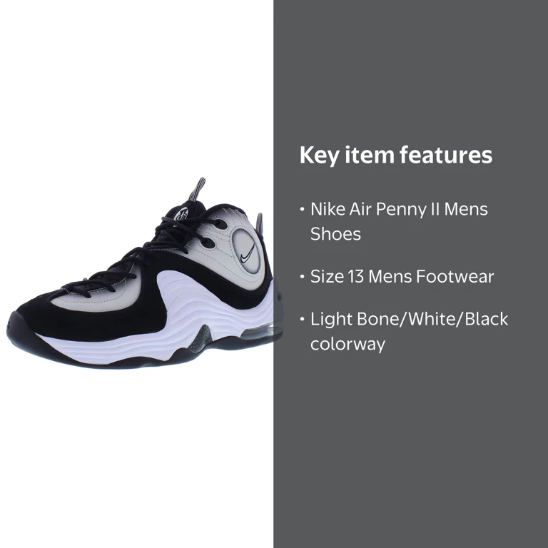 Nike Air Penny II Mens Shoes Size 13, Color: Light Bone/White