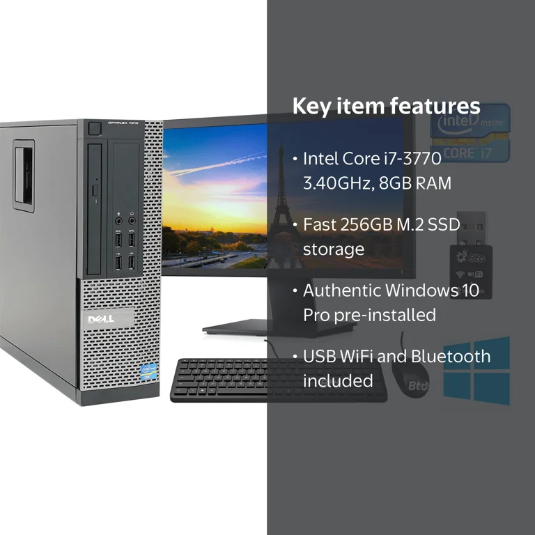 Restored Dell OptiPlex 7010 SFF Computer Desktop PC, Intel Core i7