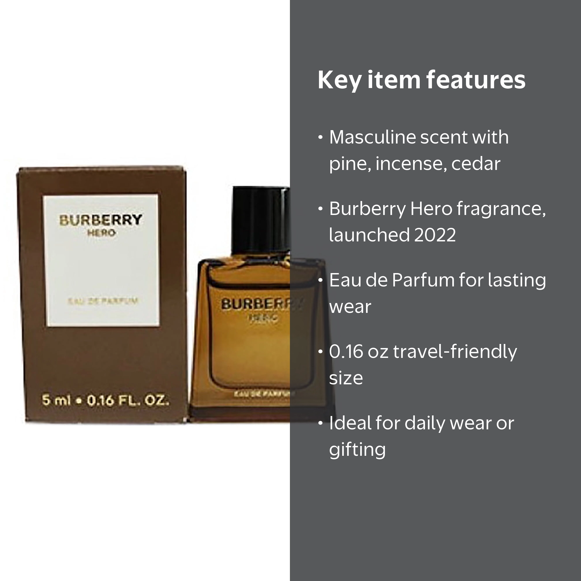 Burberry Men's Hero EDP 0.16 oz Fragrances 3614228837989 - Walmart.com