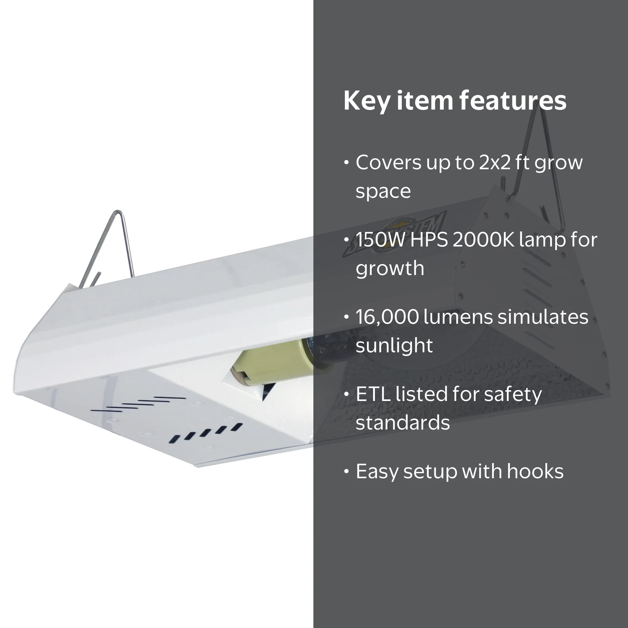 Sun System Indoor Vegetable Plant Lamp, 150W Hydroponic Grow Light