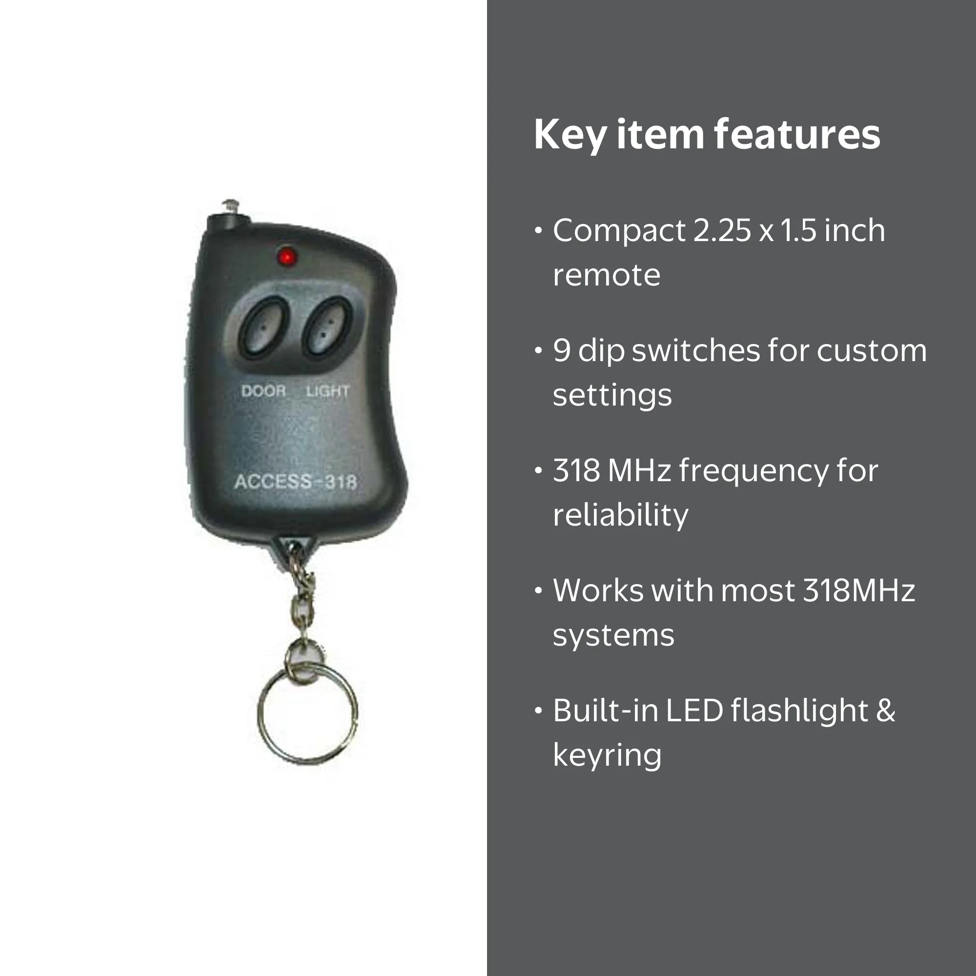 Allstar Access 9-Digit Code Dip Switch Remote Control Keychain for