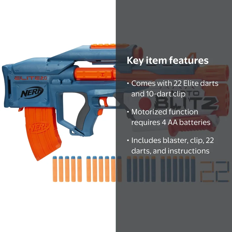 Nerf Elite 2.0 Motoblitz CS-10 Dart Blaster, Includes 22 Darts, 10