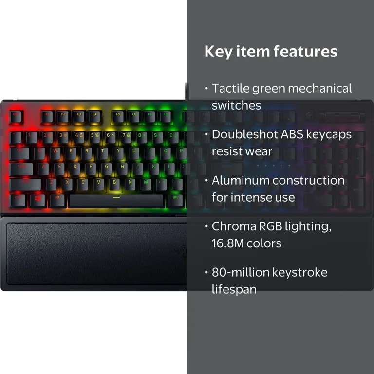 Razer BlackWidow V3 Full Size Mechanical Gaming Keyboard, RGB