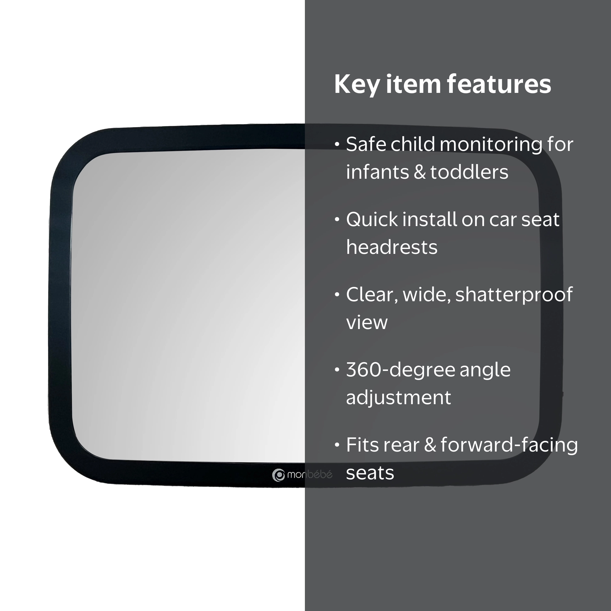 Monbebe Baby Pivot Mirror, Black, Infant - Walmart.com
