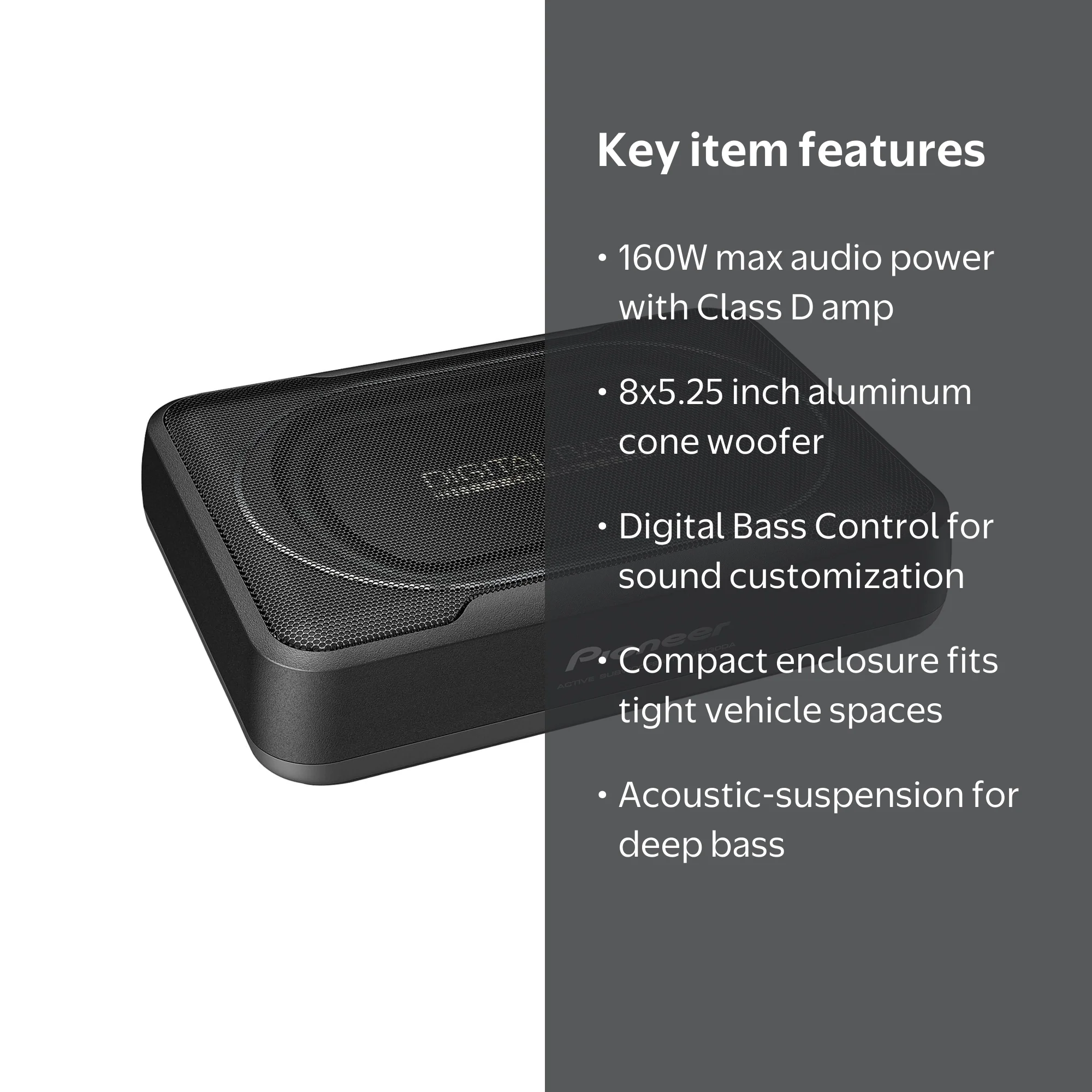 Pioneer TS-WX130DA Compact 8x5.25 Inch 160W Active Subwoofer