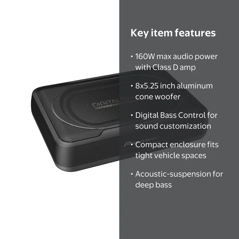 Pioneer TS-WX130DA Compact 8x5.25 Inch 160W Active Subwoofer