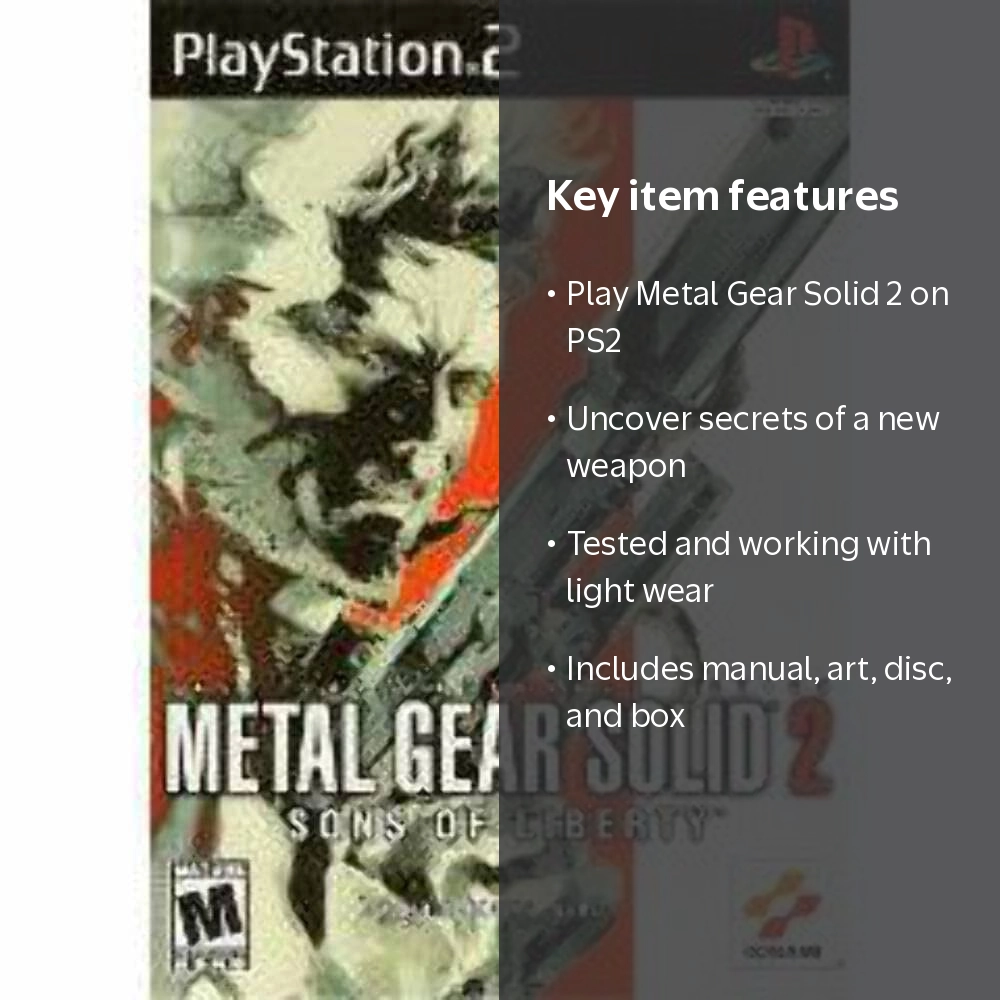 Konami, Metal Gear Solid 2 Sons Of Liberty, PlayStation 2 PS2