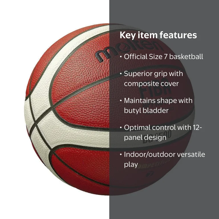 Molten B7G4500 FIBA Approved Composite Basketball, Official Size 7