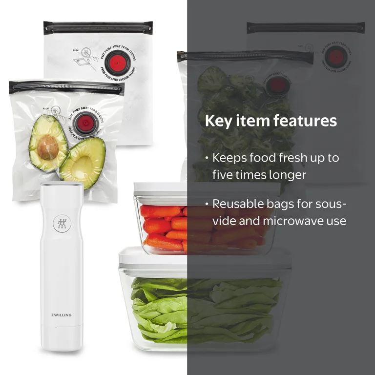 ZWILLING Fresh and Save 7-pc Vacuum Sealer Starter Set, Food