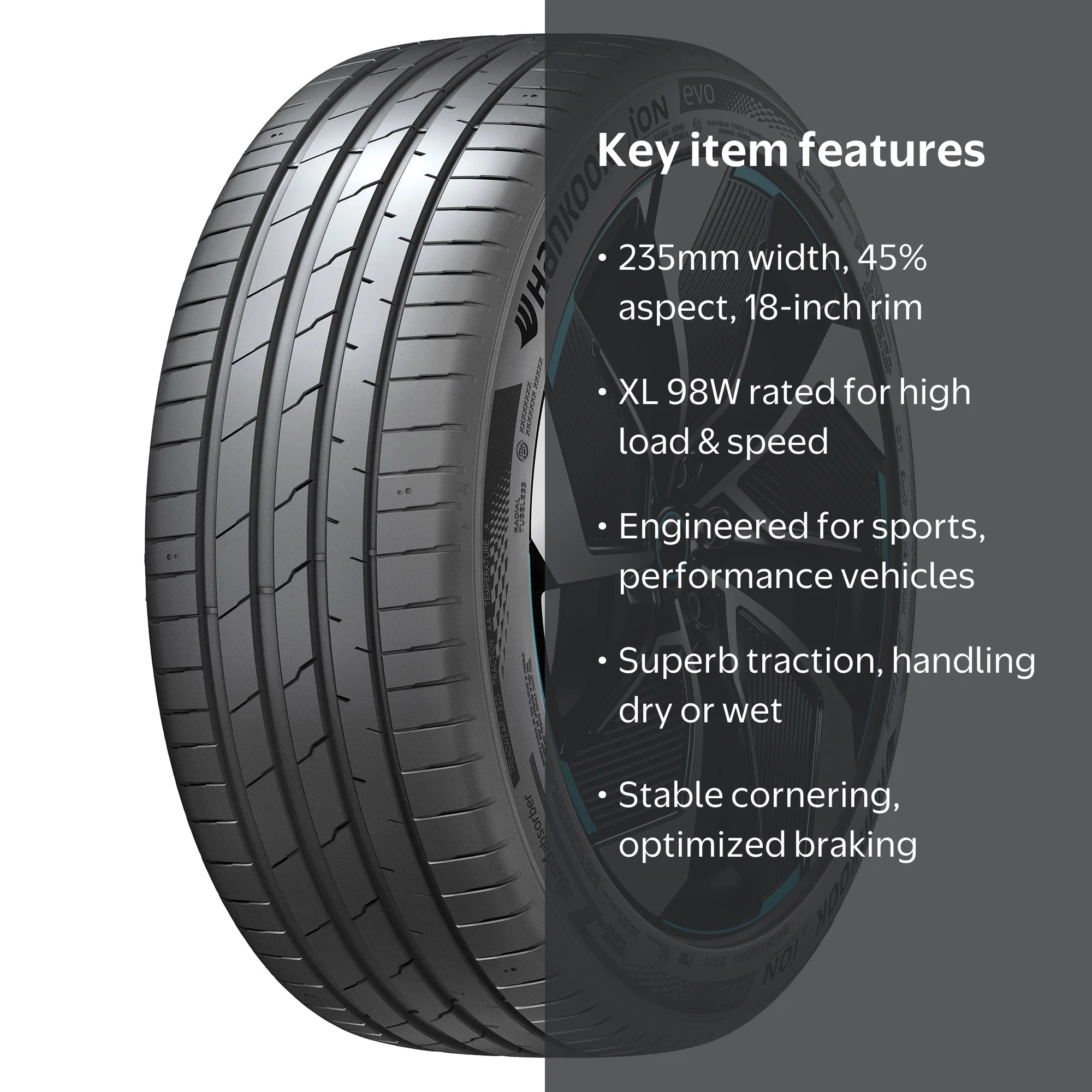 Hankook iON evo IK01 235/45ZR18XL 98W - Walmart.com