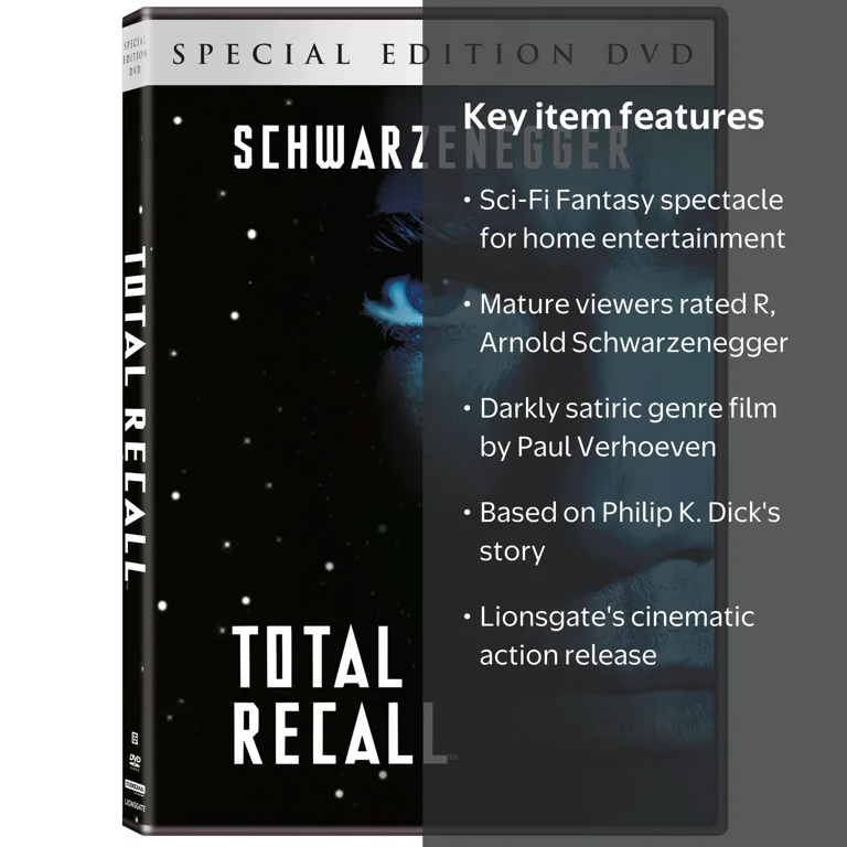 Lionsgate Total Recall (DVD) Arnold Schwarzenegger Sci-Fi Action
