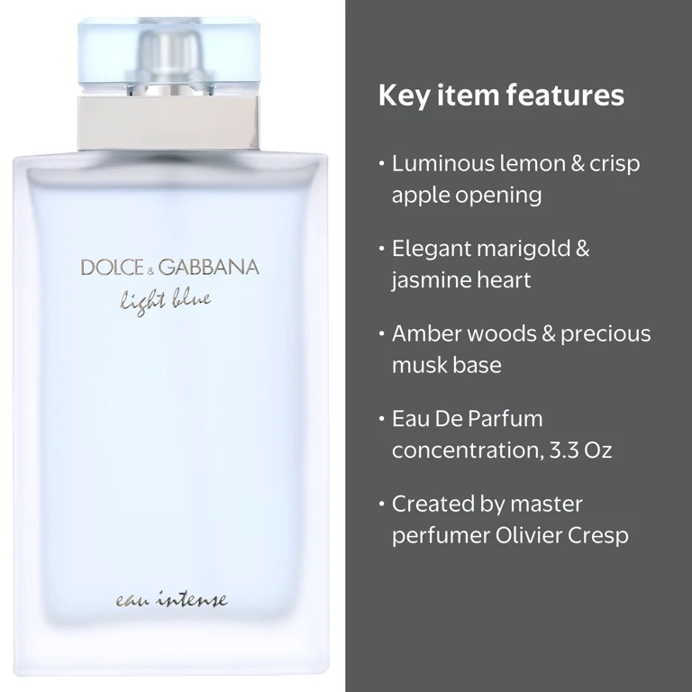 Dolce & Gabbana Light Blue Eau Intense, Citrusy-Floral Women's Eau