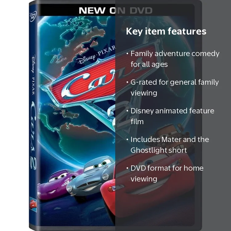 Disney Cars 2 (DVD), Kids and Family Movie, High-Speed Racing and