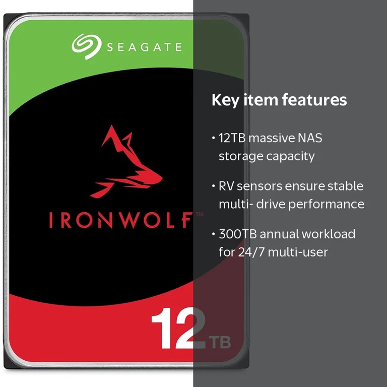 Seagate IronWolf ST12000VN0008 12TB Hard Drive for NAS - Walmart.com