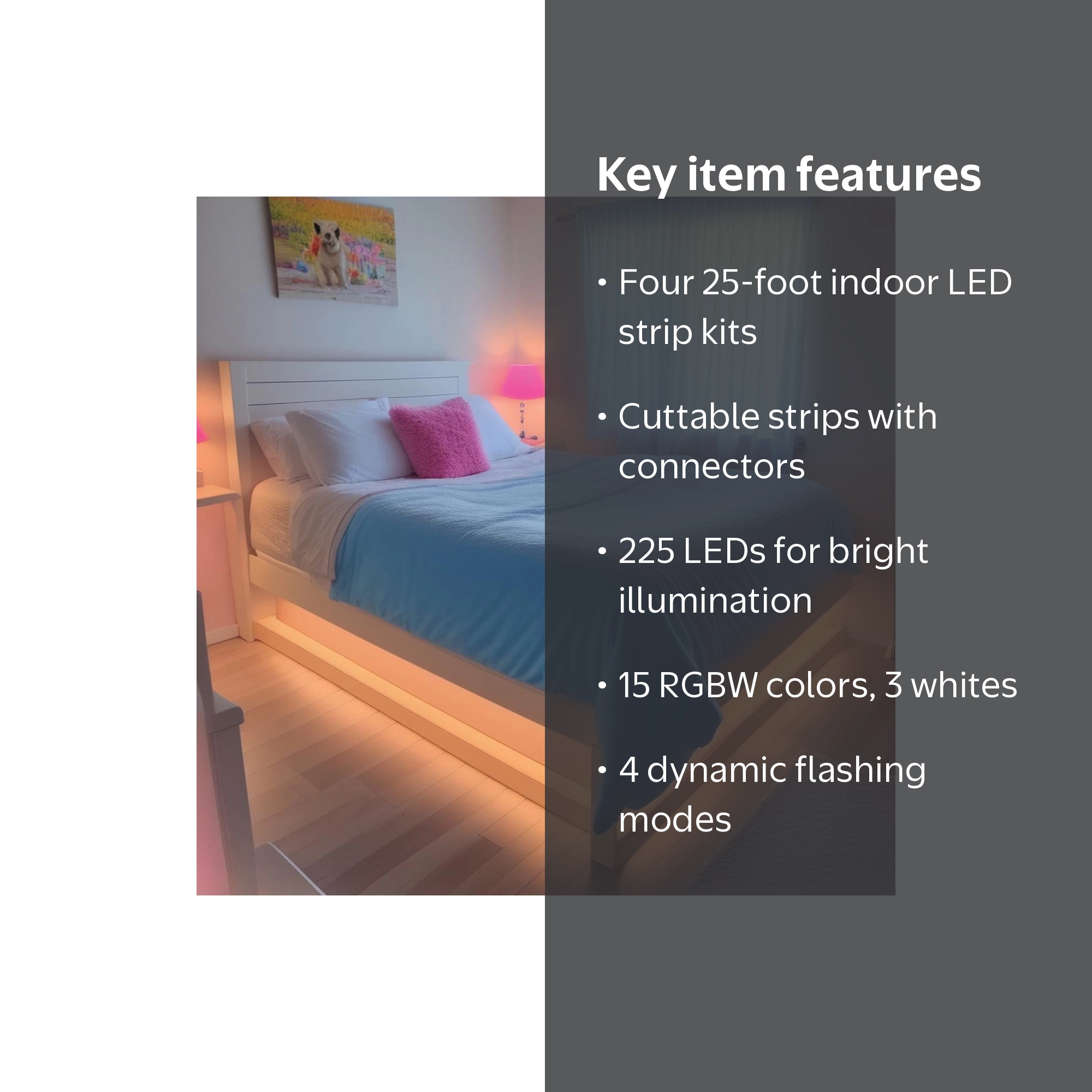 Xtreme 25ft Cut & Customize Indoor LED Light Strip Kit with Remote